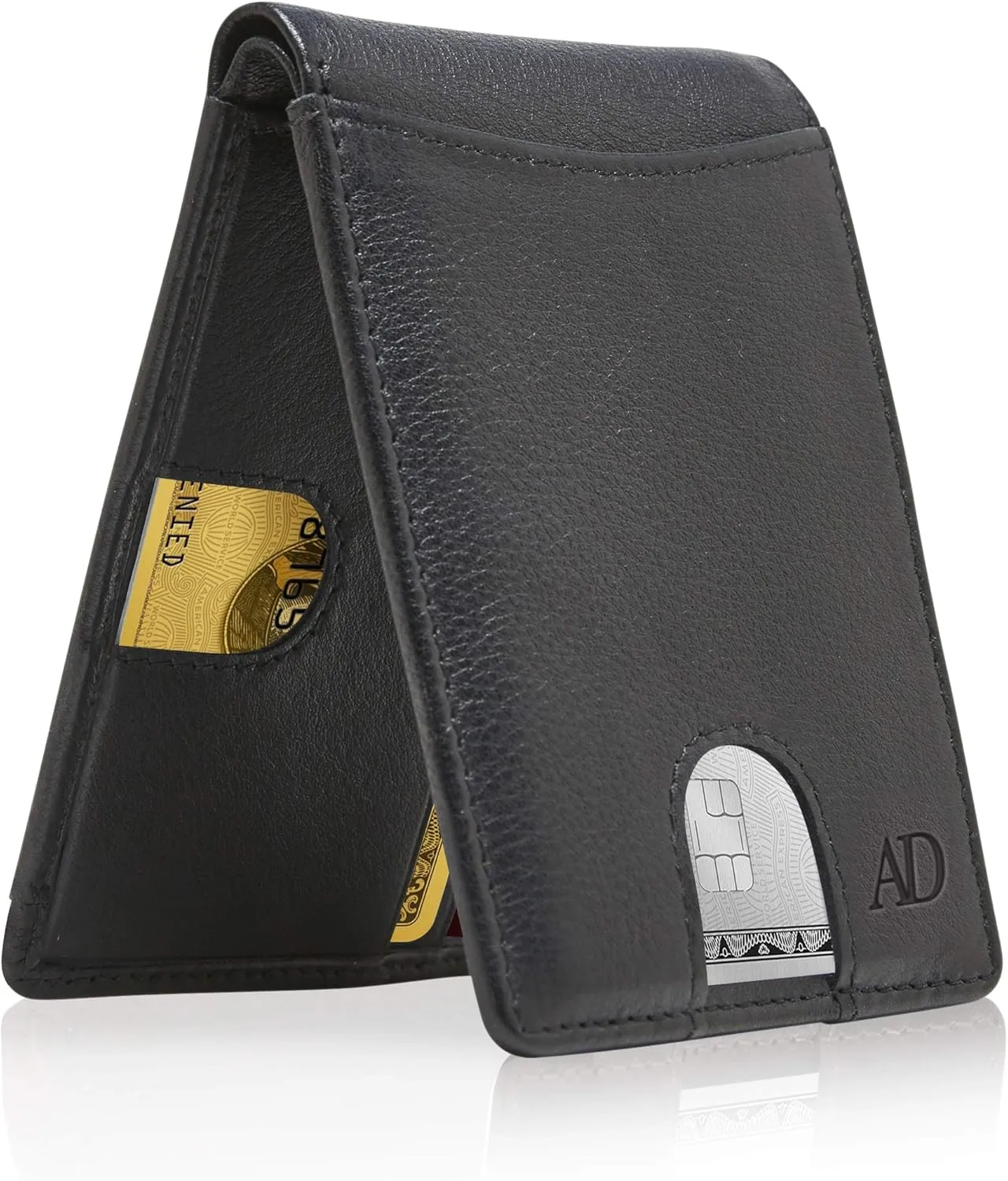 Access Denied Bifold Wallets For Men Slim Wallet - Leather RFID Minimalist Front Pocket Mens Wallet Credit Card Holder