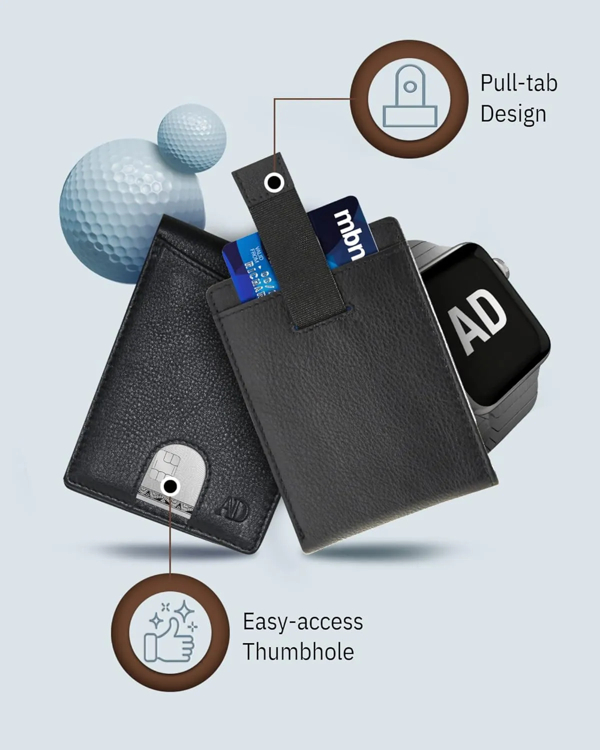 Access Denied Bifold Wallets For Men Slim Wallet - Leather RFID Minimalist Front Pocket Mens Wallet Credit Card Holder