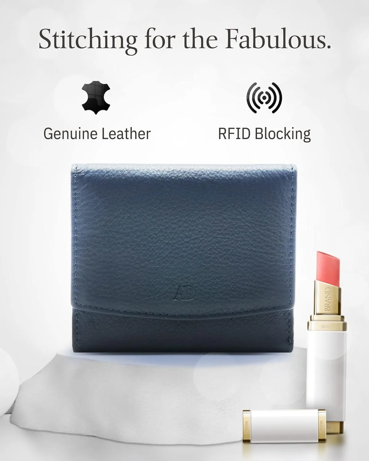Access Denied REAL LEATHER Small Wallets For Women - Compact Ladies Credit Card Holder With Coin Purse RFID Holiday Gifts For Her