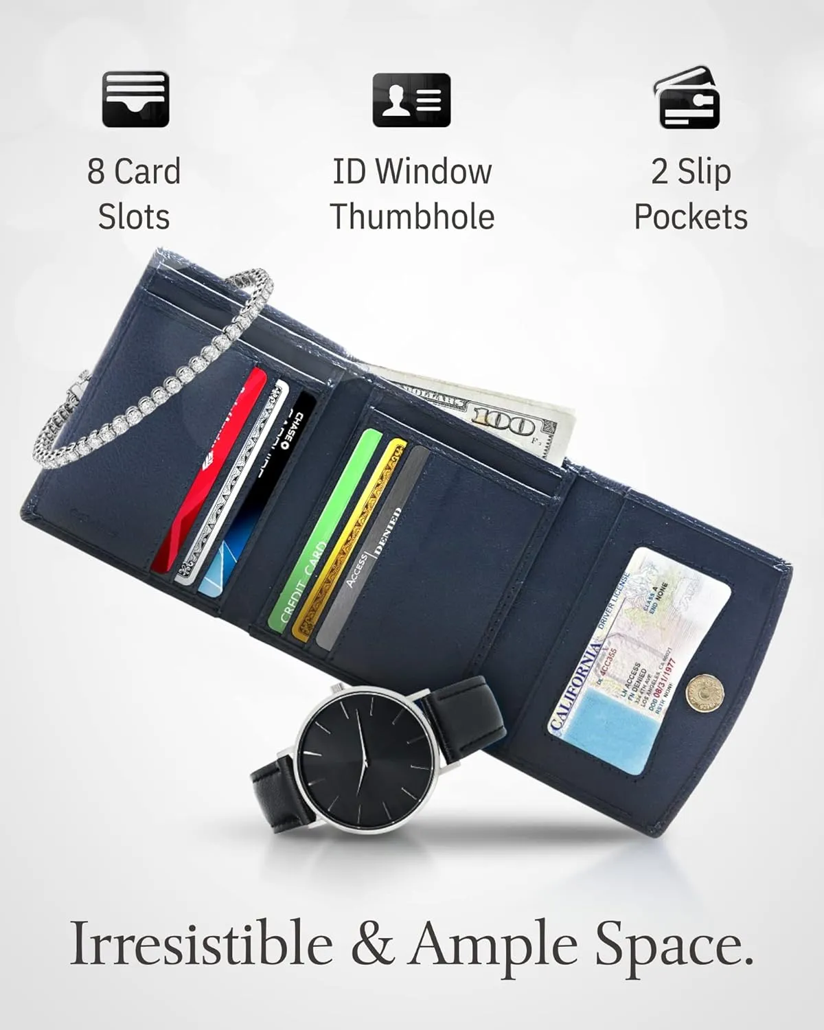 Access Denied REAL LEATHER Small Wallets For Women - Compact Ladies Credit Card Holder With Coin Purse RFID Holiday Gifts For Her