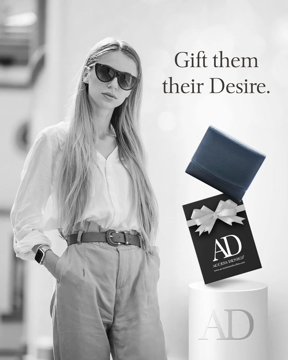 Access Denied REAL LEATHER Small Wallets For Women - Compact Ladies Credit Card Holder With Coin Purse RFID Holiday Gifts For Her