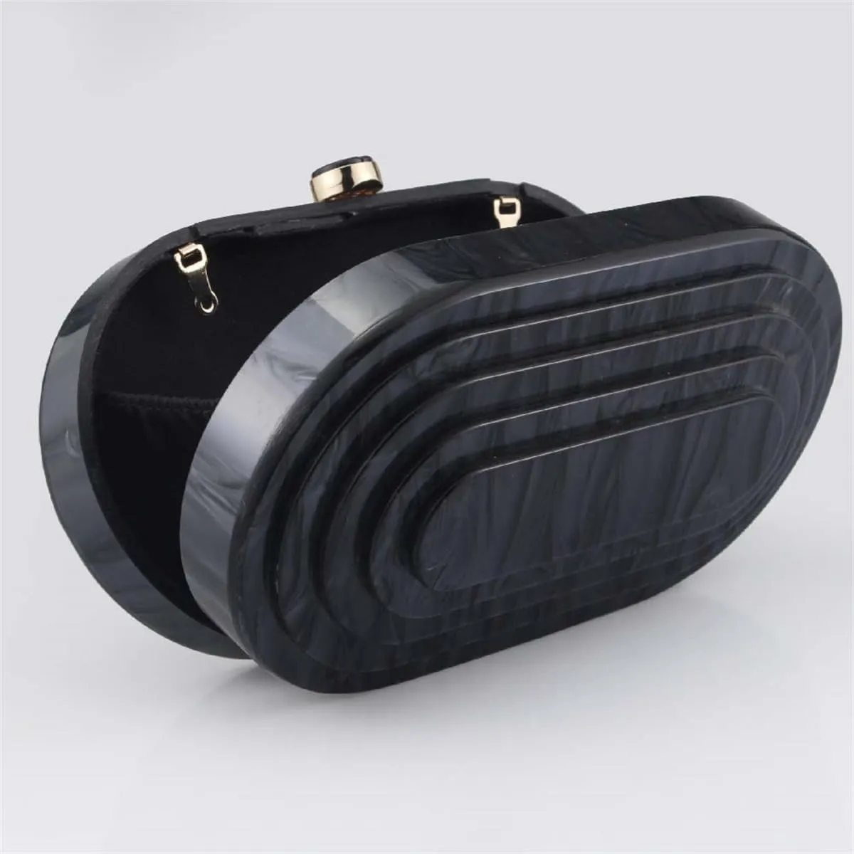 Acrylic Evening Clutch Bag for Women Shell Shape Shoulder Crossbody Bag Glitter Marble Purse Handbag