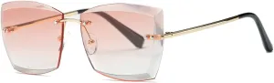 AEVOGUE Sunglasses For Women Oversized Rimless Diamond Cutting Square Glasses AE0528
