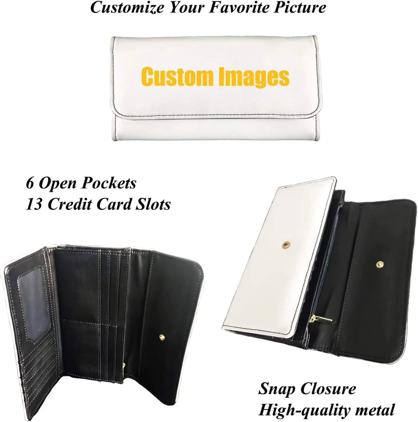 AFPANQZ Women's Wallets Large Capacity with RFID Protection Waterproof Leather Long Clutch Wallet Phone Holder Zip Multi-Cards Slots PU Leather Wallet American Flag Clutch Wallet