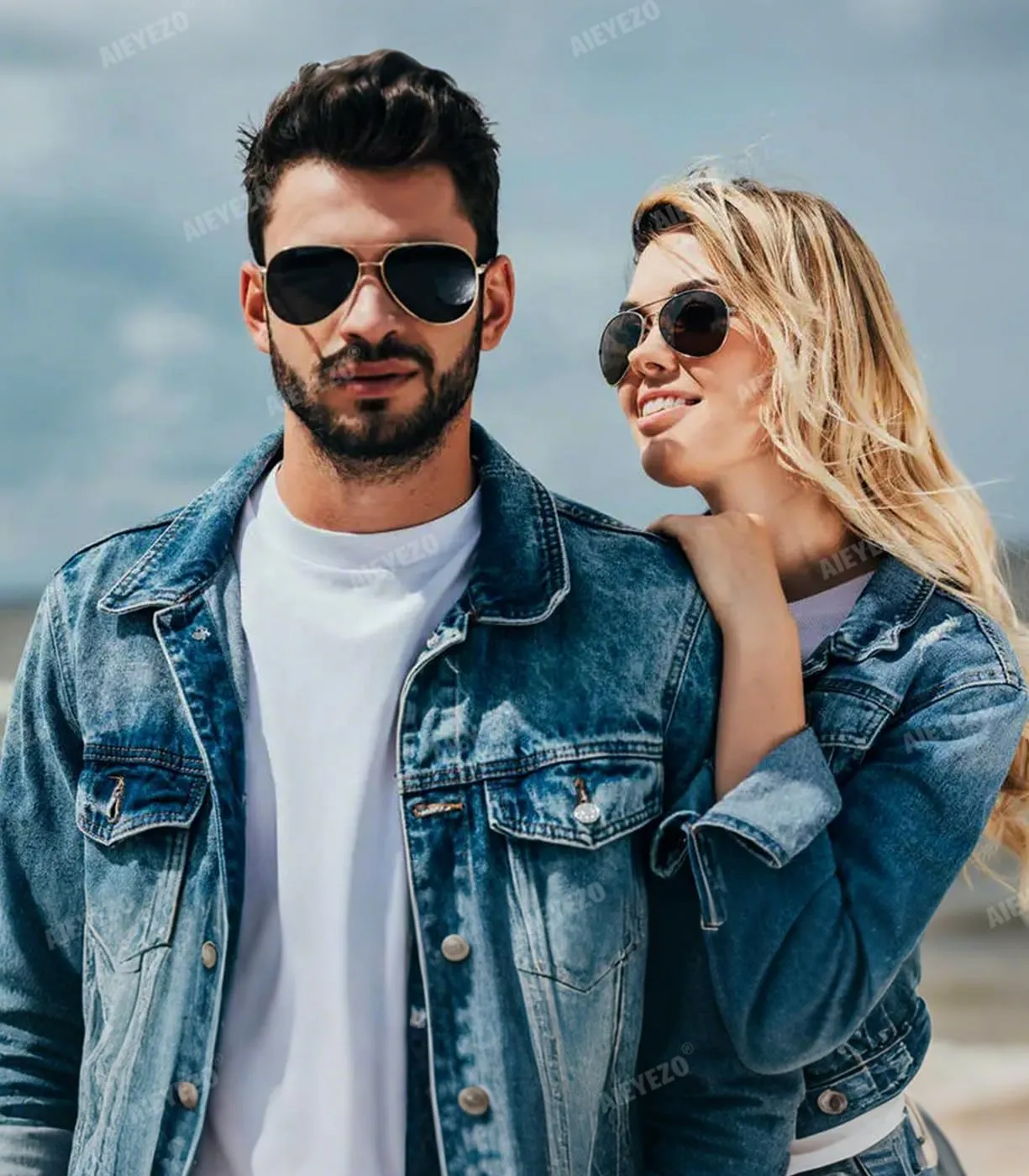 AIEYEZO Classic Aviator Polarized Sunglasses for Men Women Spring Hinge Metal Frame UV400 Protection
