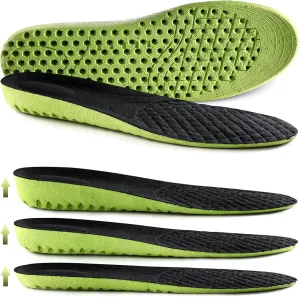 Ailaka Elastic Shock Absorbing Height Increasing Sports Shoe Insoles, Soft Breathable Honeycomb Orthotic Replacement Inserts for Men & Women