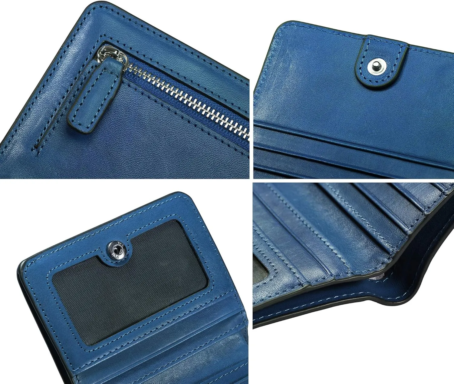 AINIMOER Small Leather Wallet for Women, Ladies Credit Card Holder RFID Blocking Women's Mini Bifold Pocket Purse