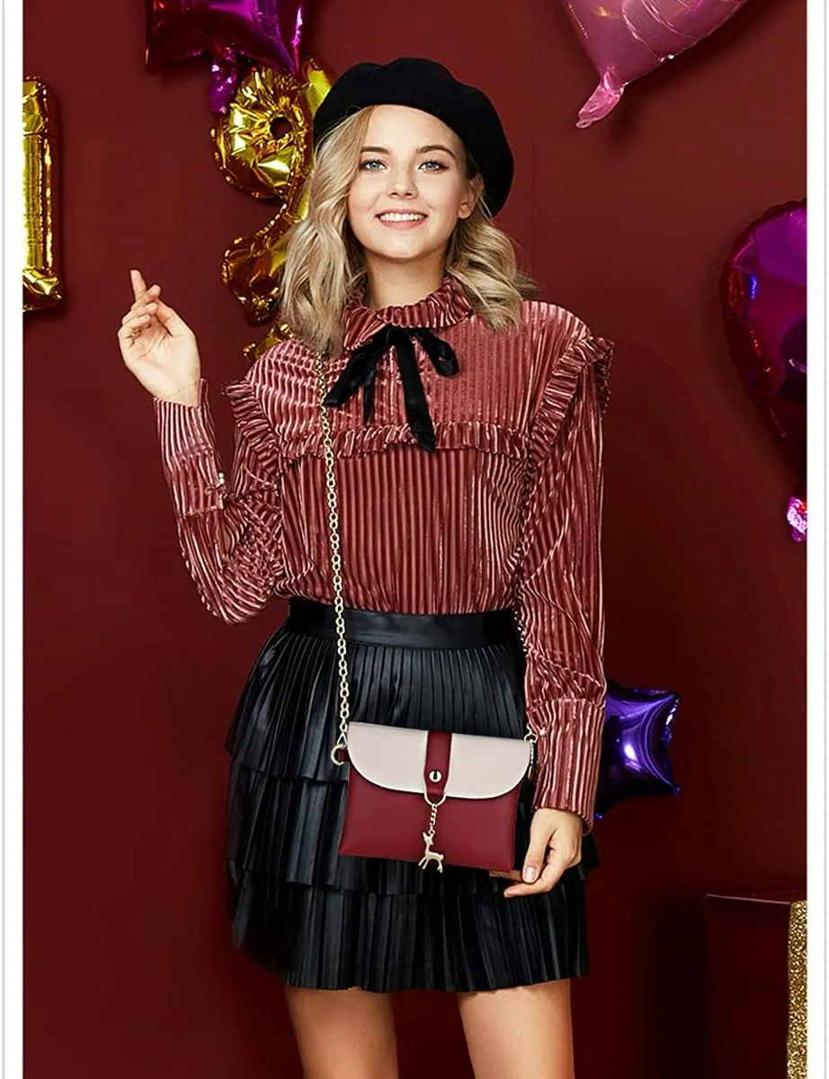 AISPARKY Small Crossbody Purse,PU Leather Small Purse for Womens and Girls With Pendant With Strap/Gold Chain Strap