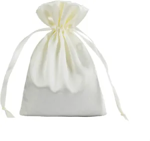 AKLVBL 30 Pack Beige Satin Gift Bags - 6 x 9.5 Inches Jewelry Drawstring Pouches for Weddings, Baby Showers - Silk Favor Bags