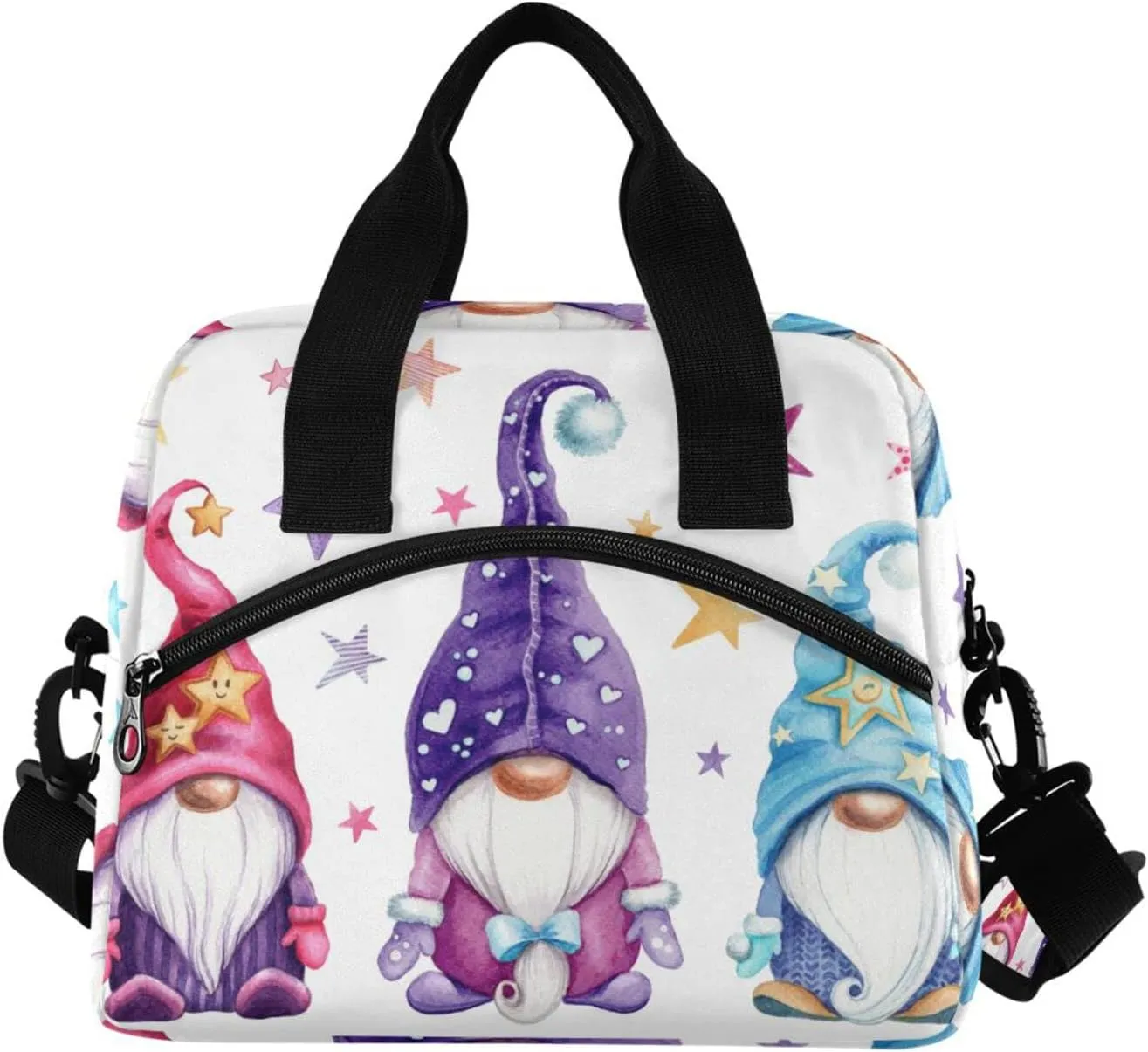 ALAZA Magic Gnomes Lunch Bags for Women Leakproof Crossbody Lunch Bag Lunch Cooler Bag with Shoulder Strap