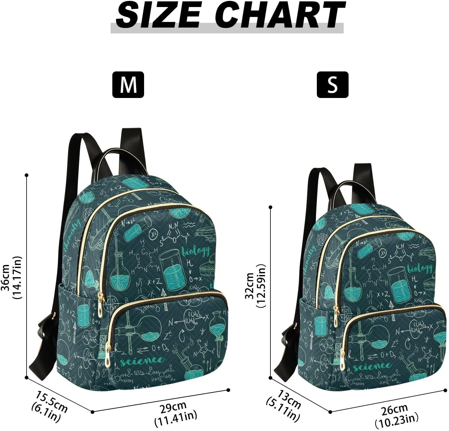 ALAZA Old Chemistry Laboratory with Microscope Tubes and Formulas Women Backpack Purse Shoulder Bag