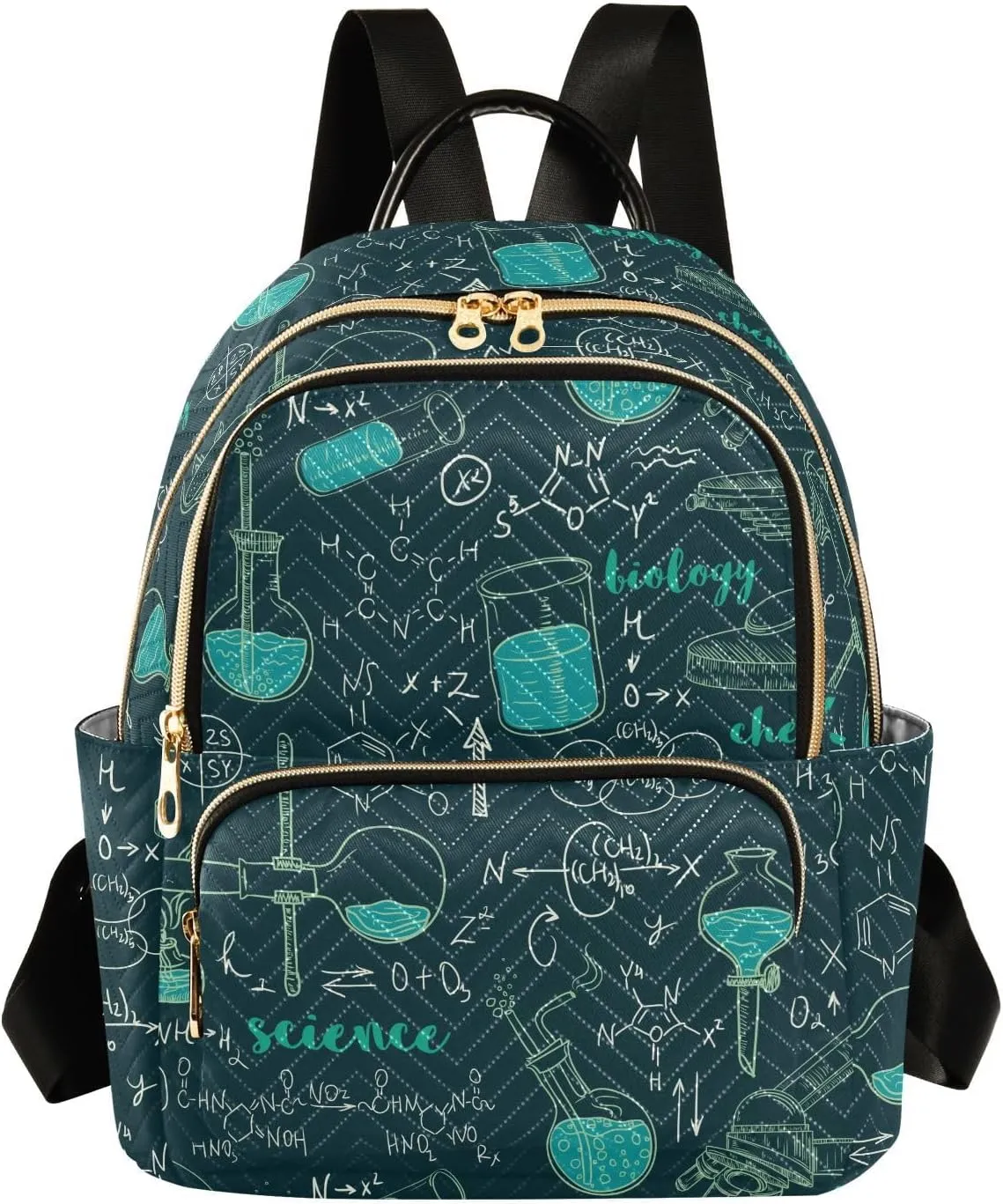ALAZA Old Chemistry Laboratory with Microscope Tubes and Formulas Women Backpack Purse Shoulder Bag