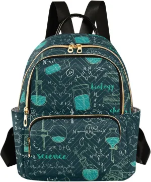 ALAZA Old Chemistry Laboratory with Microscope Tubes and Formulas Women Backpack Purse Shoulder Bag
