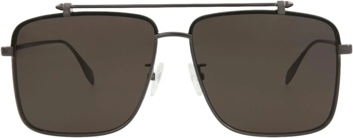 Alexander McQueen Aviator Sunglasses Ruthenium Ruthenium Grey Luxury Eyewear Made In Italy Metal Frame Designer Fashion for Everyday Luxury