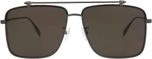 Alexander McQueen Aviator Sunglasses Ruthenium Ruthenium Grey Luxury Eyewear Made In Italy Metal Frame Designer Fashion for Everyday Luxury