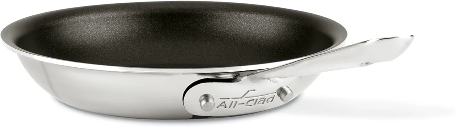 All-Clad D3 9 Inch Stainless Steel Pro Non Stick Frying pan, 3-Ply Stainless Steel Pan, Induction, Oven Broiler Safe 500F, Pancake Egg Pan, Skillet, Professional Cookware, Silver