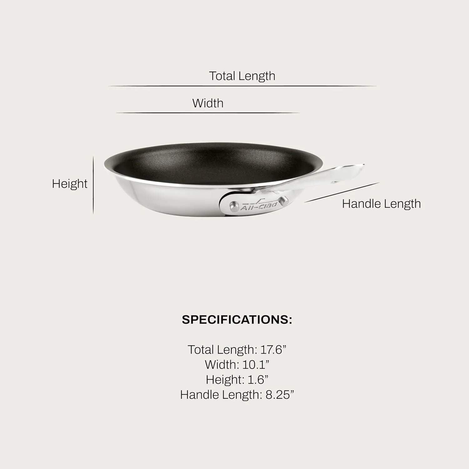 All-Clad D3 9 Inch Stainless Steel Pro Non Stick Frying pan, 3-Ply Stainless Steel Pan, Induction, Oven Broiler Safe 500F, Pancake Egg Pan, Skillet, Professional Cookware, Silver