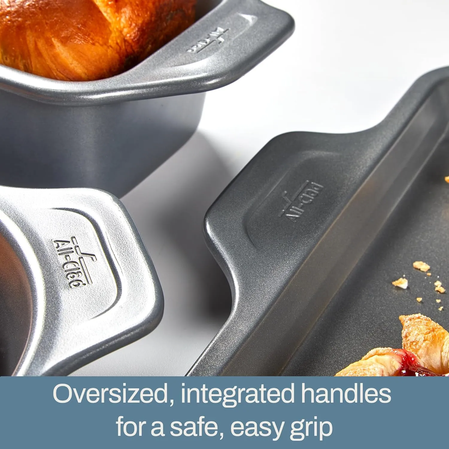 All-Clad Pro-Release Nonstick Bakeware Set 10 Piece Oven Safe 450F Half Sheet, Cookie Sheet, Muffin Pan, Cooling & Baking Rack, Round Cake Pan, Loaf Pan, Baking Pan Grey