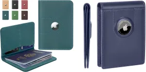 ALLIVE Genuine Leather Passport Holder With airtag & Genuine Leather Airtag Wallet for Men