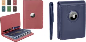 ALLIVE Genuine Leather Passport Holder With airtag & Genuine Leather Airtag Wallet for Men