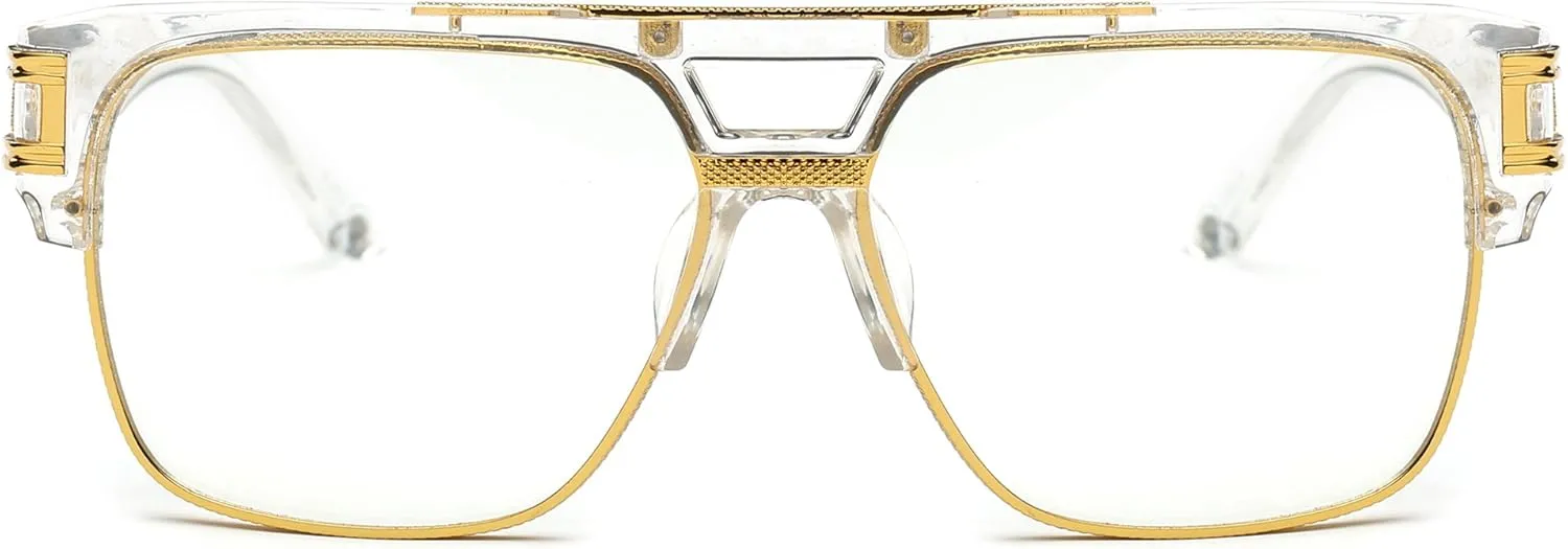 Allt Square Aviator Large Fashion Sunglasses For Men Women Goggle Alloy Frame Glasses