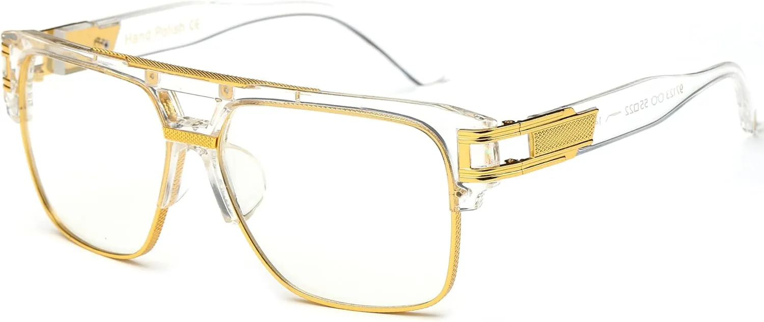 Allt Square Aviator Large Fashion Sunglasses For Men Women Goggle Alloy Frame Glasses