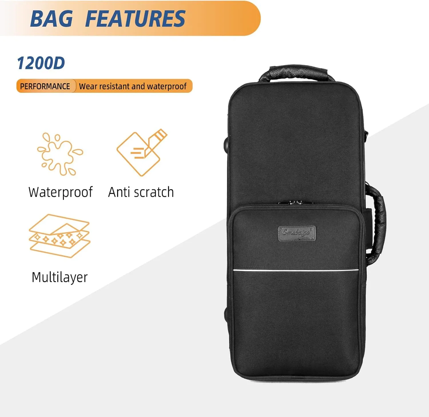 Alto Saxophone Case With Wheels, Nylon Material 1200d Alto Sax Case Roller Bag, Alto Sax Backpack, Thicken Padded Shoulder Strap, Handle Strap Sax Accessories Carrying Bag