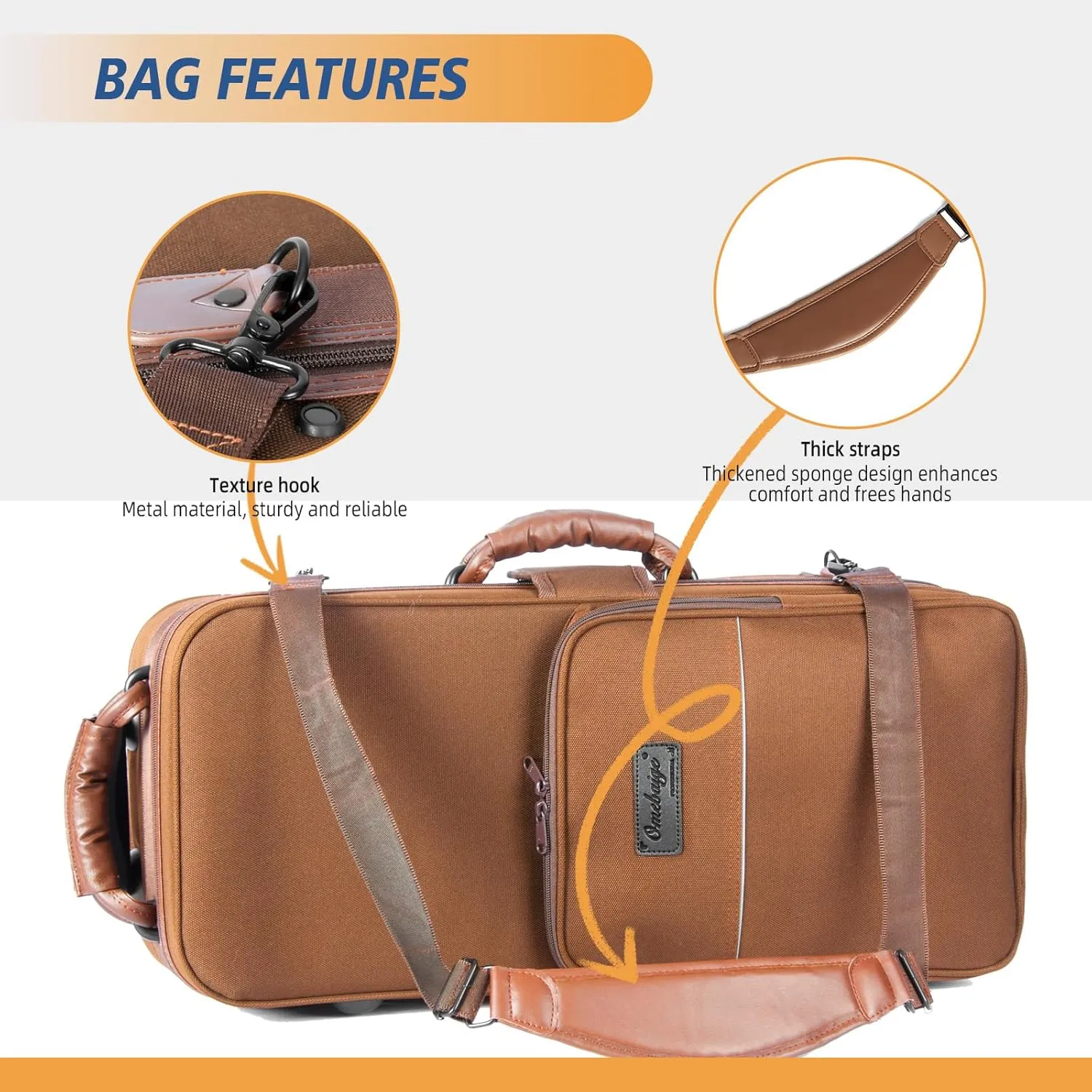 Alto Saxophone Case With Wheels, Nylon Material 1200d Alto Sax Case Roller Bag, Alto Sax Backpack, Thicken Padded Shoulder Strap, Handle Strap Sax Accessories Carrying Bag