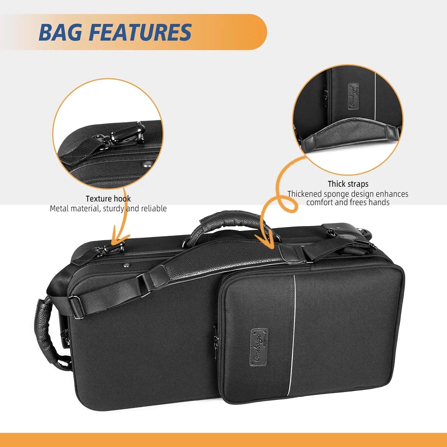 Alto Saxophone Case With Wheels, Nylon Material 1200d Alto Sax Case Roller Bag, Alto Sax Backpack, Thicken Padded Shoulder Strap, Handle Strap Sax Accessories Carrying Bag