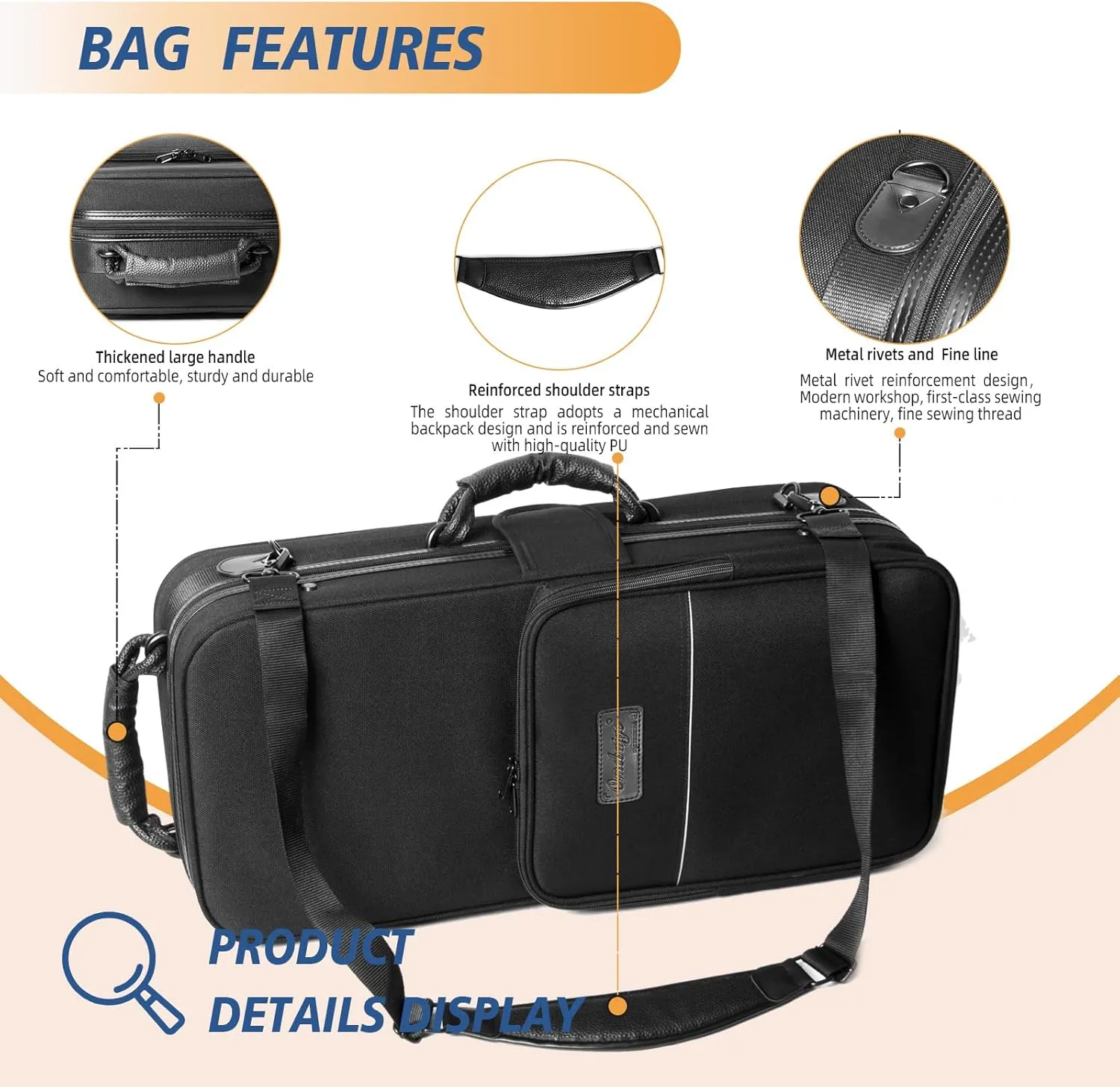 Alto Saxophone Case With Wheels, Nylon Material 1200d Alto Sax Case Roller Bag, Alto Sax Backpack, Thicken Padded Shoulder Strap, Handle Strap Sax Accessories Carrying Bag