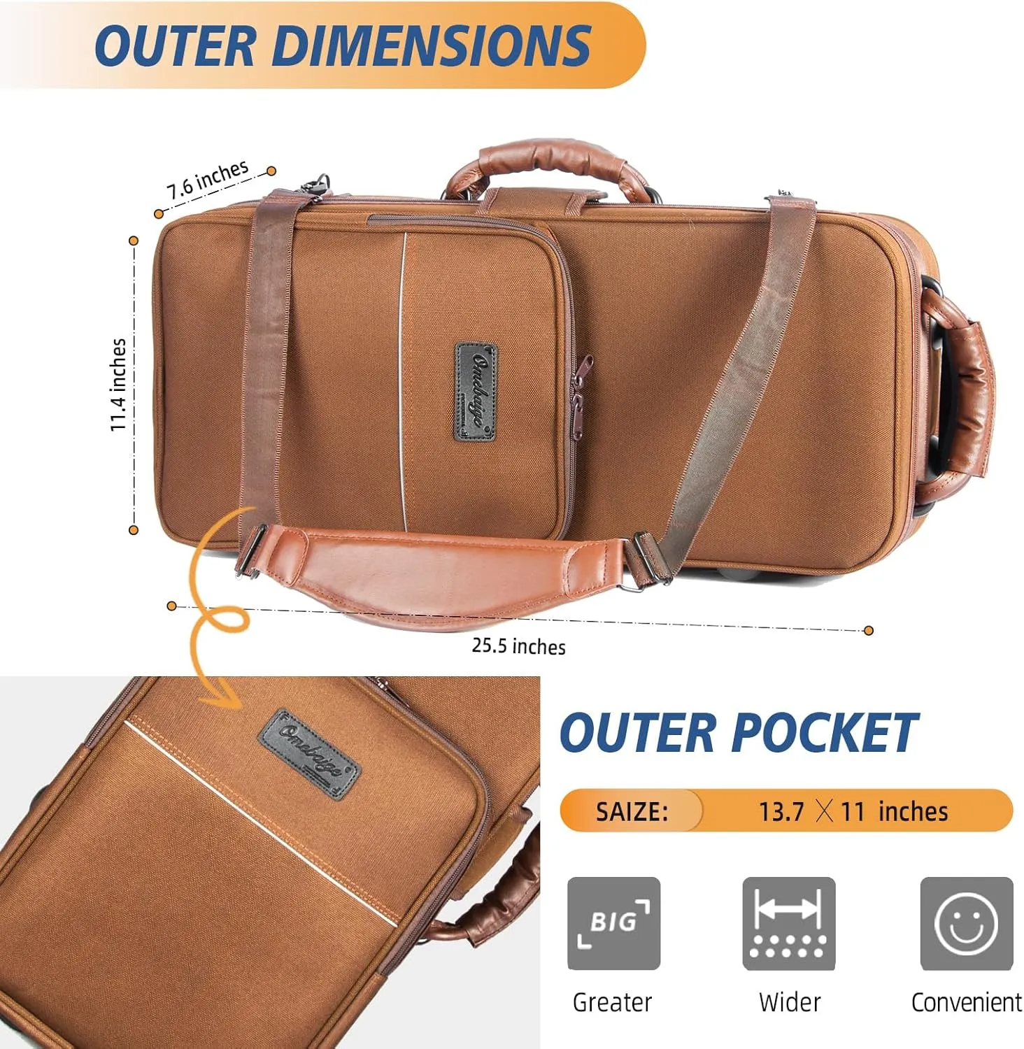 Alto Saxophone Case With Wheels, Nylon Material 1200d Alto Sax Case Roller Bag, Alto Sax Backpack, Thicken Padded Shoulder Strap, Handle Strap Sax Accessories Carrying Bag
