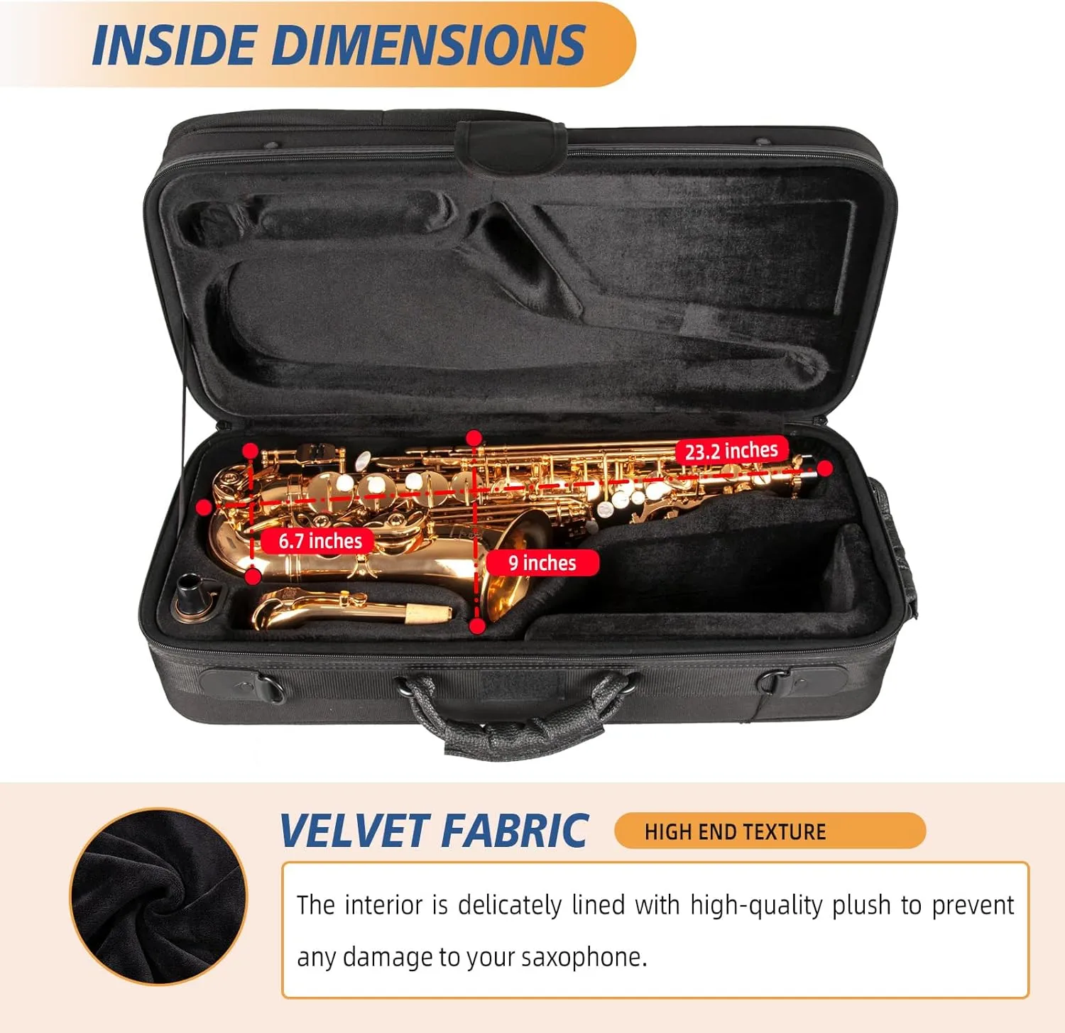 Alto Saxophone Case With Wheels, Nylon Material 1200d Alto Sax Case Roller Bag, Alto Sax Backpack, Thicken Padded Shoulder Strap, Handle Strap Sax Accessories Carrying Bag