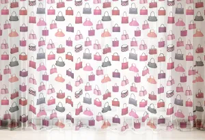 Ambesonne Fashion Tulle Curtains with Rod Pocket, Repetitive Style Image of Colorful Bags Sacks and Handbags Ladies Choice Print, Sheer Drape for Wedding Party 2 Panels, 108" x 63", Multicolor