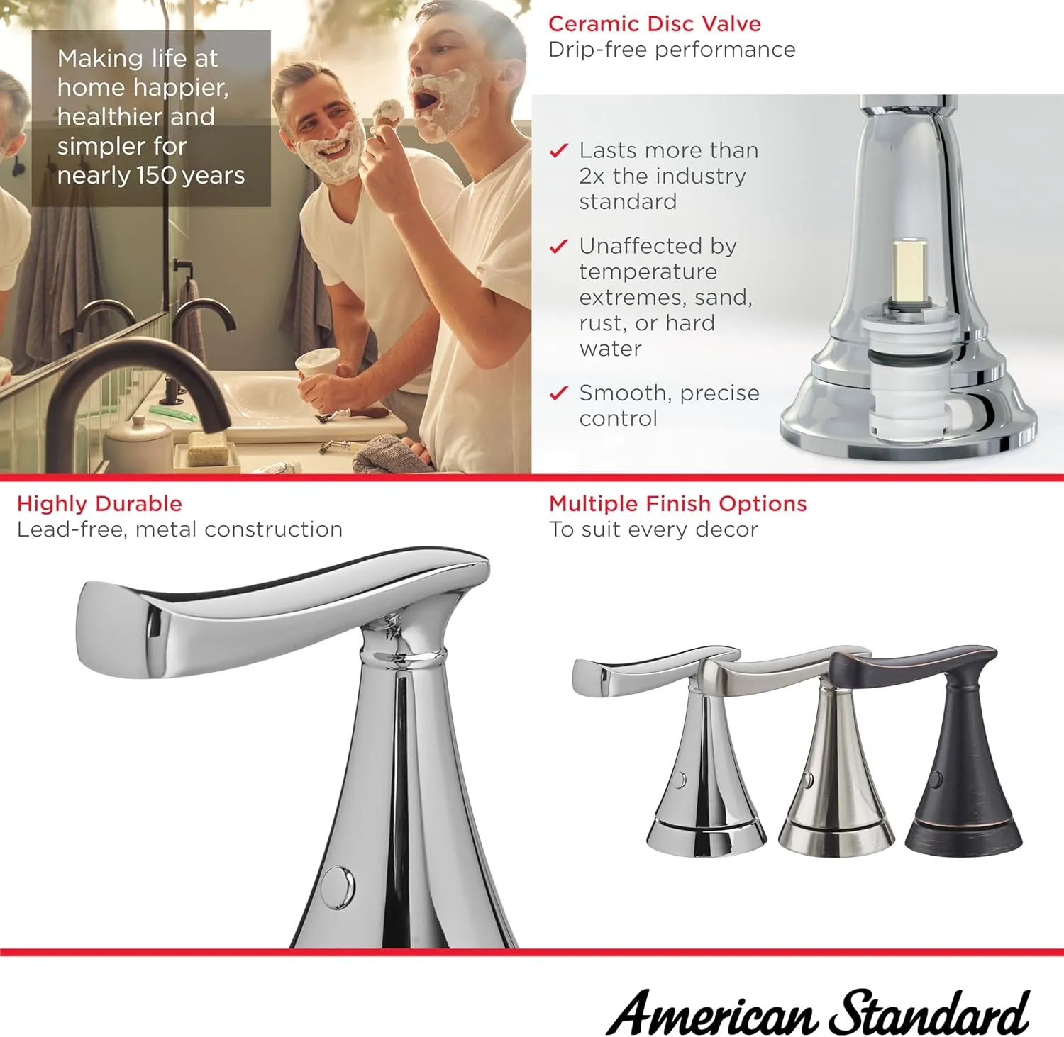 American Standard 7413201.278, Chatfield 4-Inch Centerset 2-Handle Bathroom Faucet 1.2 GPM, Legacy (Oil Rubbed) Bronze