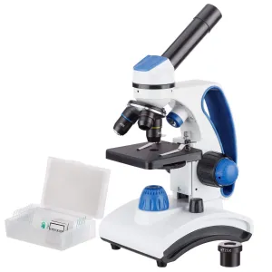 AmScope M162C-2L-PB10 40X-1000X Dual Light Glass Lens Metal Frame Student Microscope   Slides