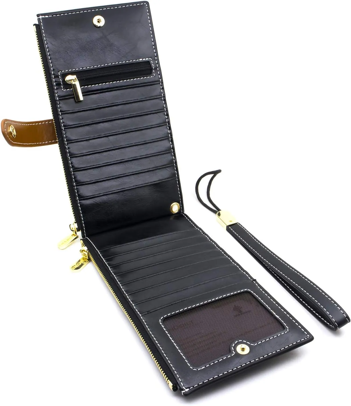 ANDOILT Wallets for Women Genuine Leather Wallet RFID Blocking Bifold Multi Card Case Purse with Zipper Pocket Handbag