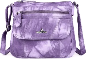 Angelkiss Small Womens Crossbody Bag Leather Shoulder Purse for Women Hobo Bag with Adjustable Shoulder Strap