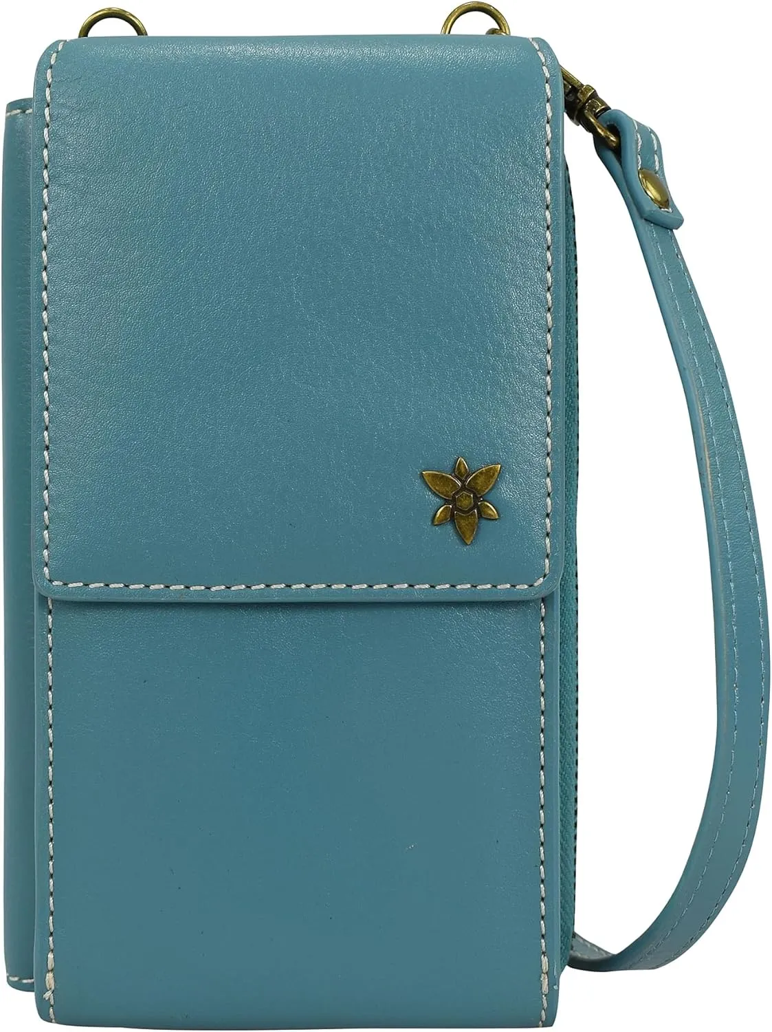 Anna by Anuschka Heritage Collection Women's Genuine Leather Large Phone Organizer - Heritage Turquoise