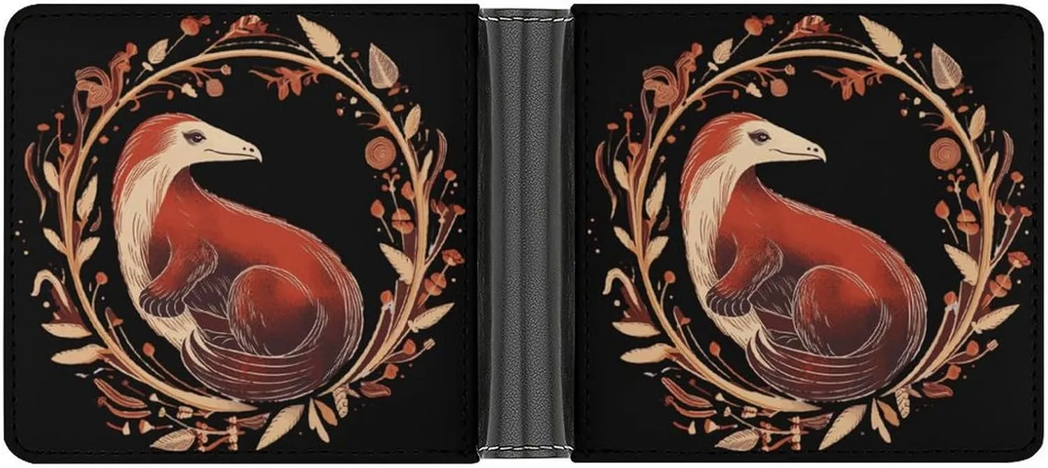 Anteater Print Bifold Wallet PU Leather Coin Purse Lightweight Credit Card Holder Wallet Money Clip