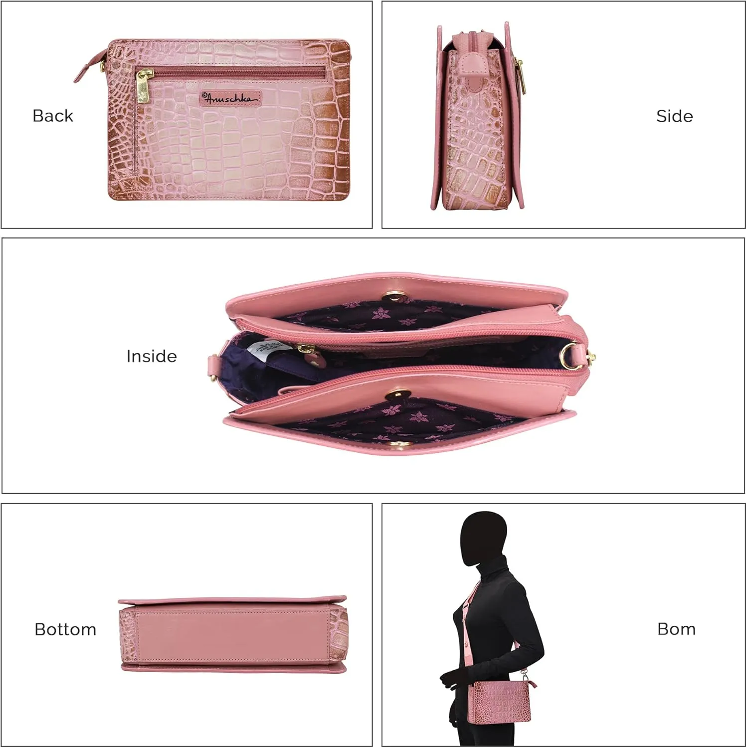 Anuschka Triple Compartment Crossbody-696