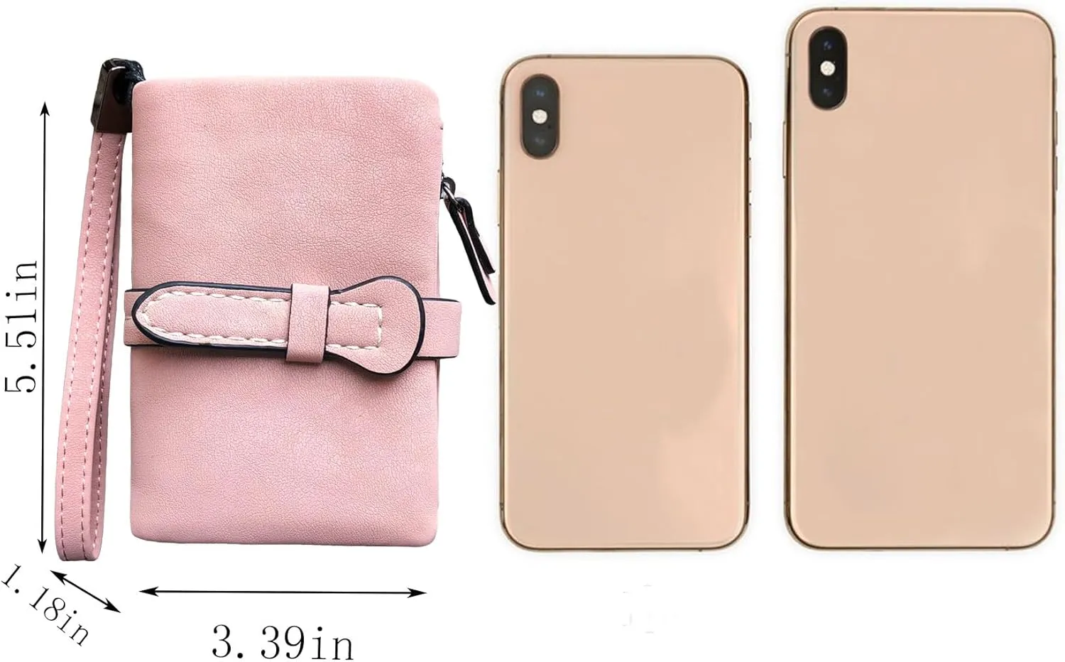 AOXONEL Women's Small Bifold Leather wallet Rfid blocking Ladies Wristlet with Card holder id window Coin Purse