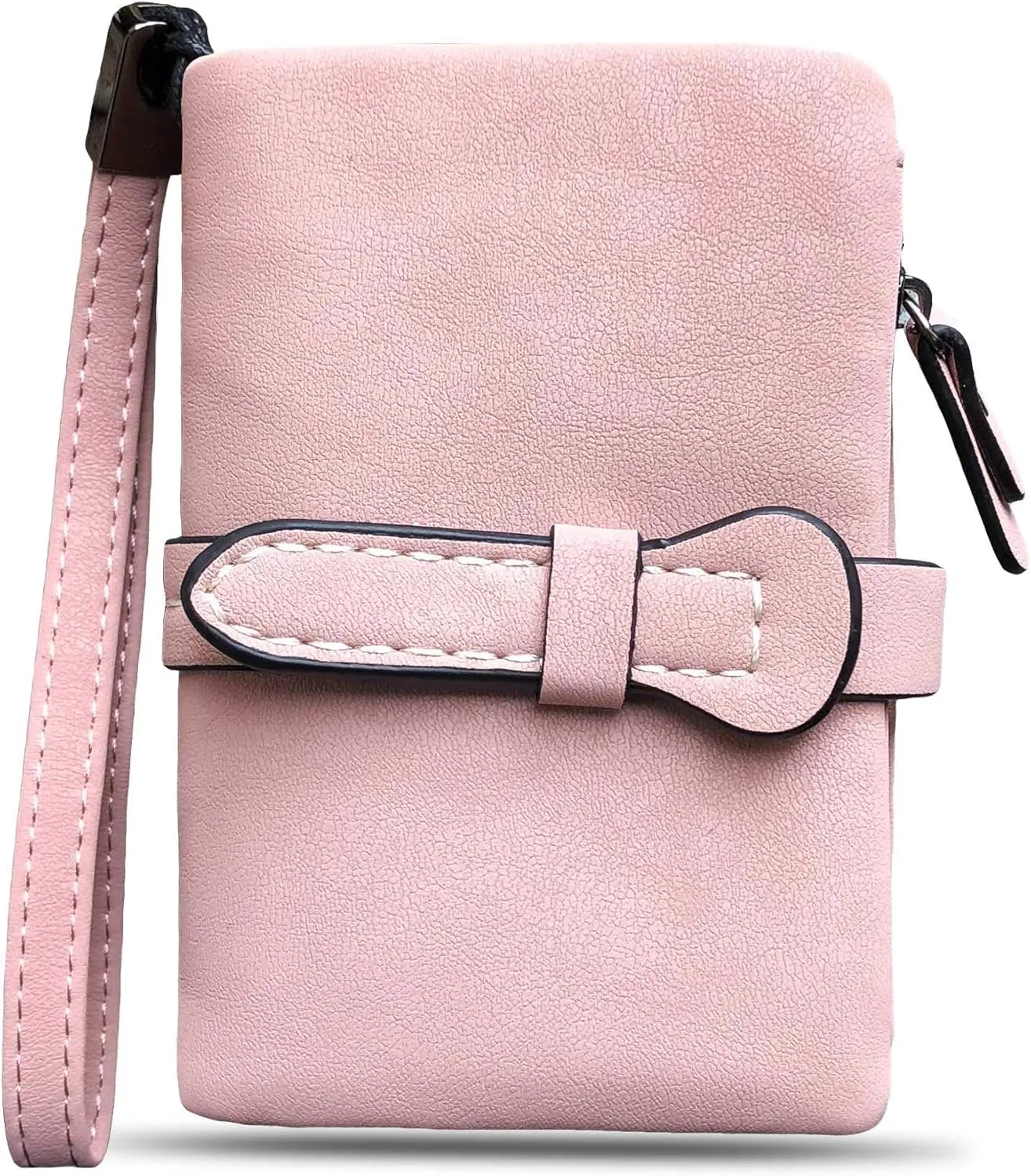 AOXONEL Women's Small Bifold Leather wallet Rfid blocking Ladies Wristlet with Card holder id window Coin Purse