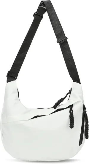 Arch Moon Crossbody Bag for Women, Nylon Curved Purse, Lightweight Dumpling Shoulder Sling Bag for Travel Casual