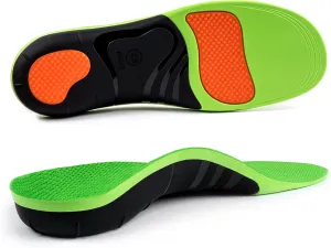 Arch Support Shoe Inserts for Women Men - Pain Relief Insoles for Standing All Day, Heavy Duty Support for Flat Feet, High Arch - Shock Absorbing Plantar Fasciitis Relief 220 lbs Green L
