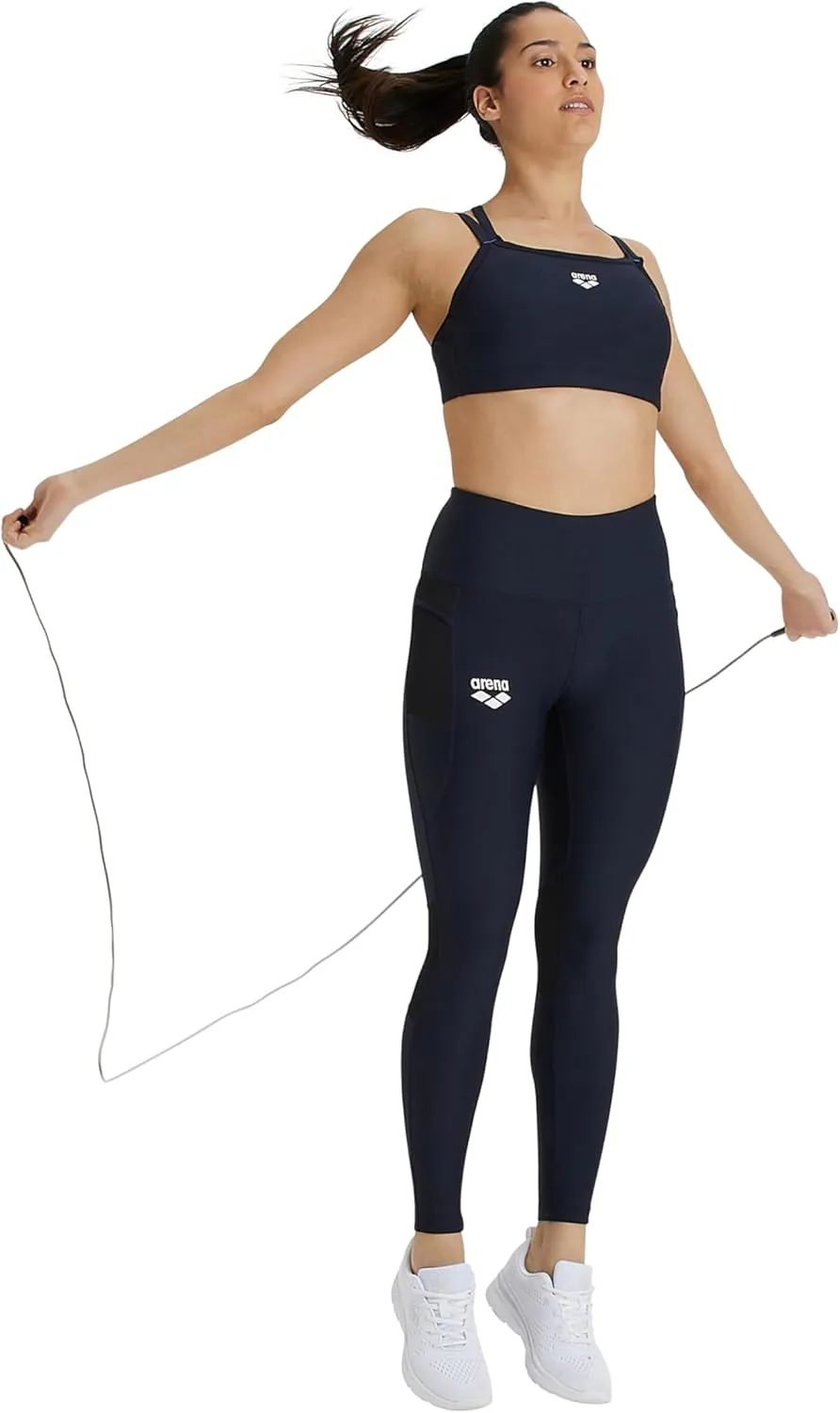 ARENA Women's Team Panel Tights Sporty High Waist Workout Leggings Side Pocket Soft Quick Dry Sweat Wicking MaxDry Fabric