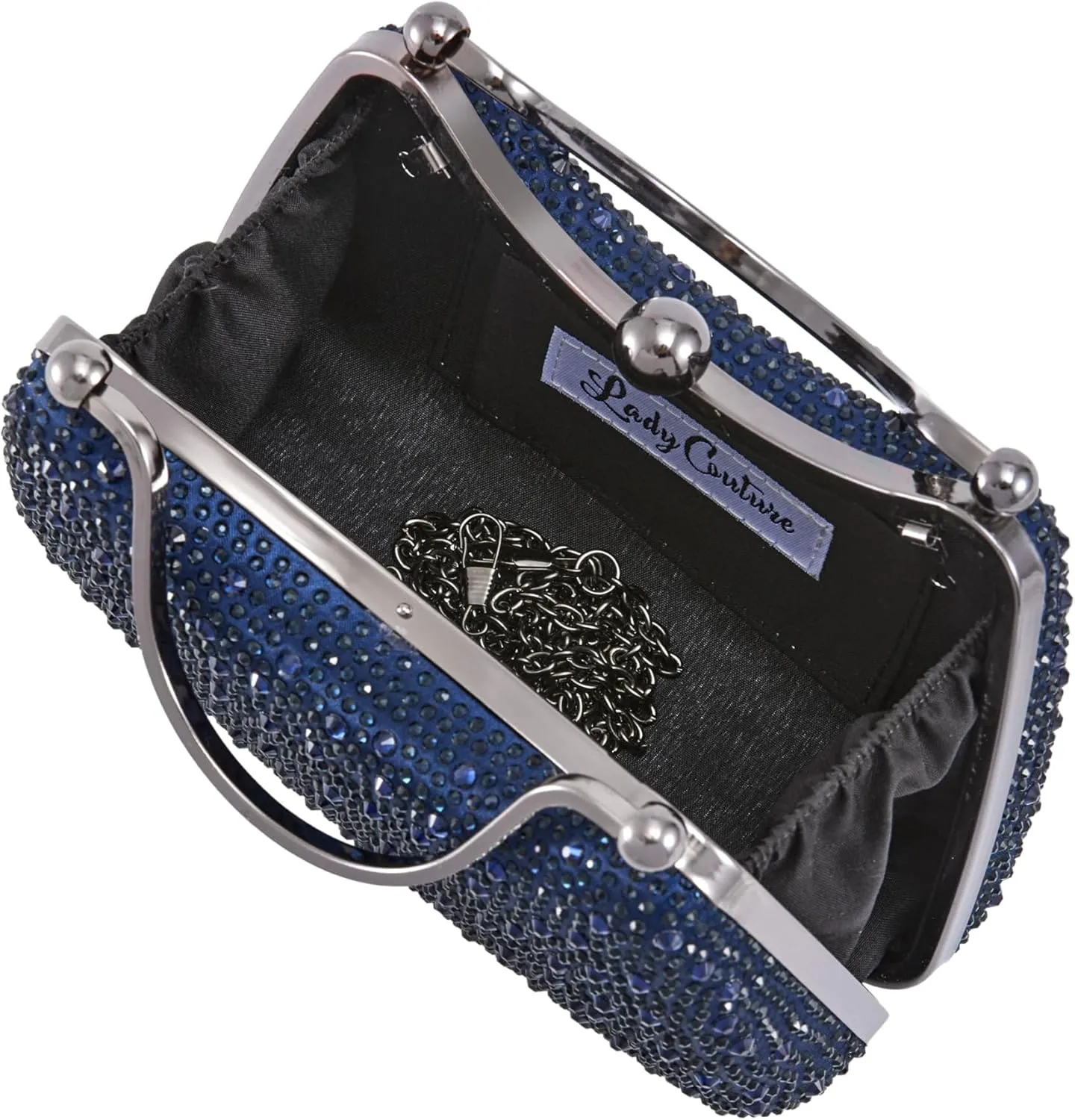 ARIA Double Metal Handles Dazzling Evening Bag