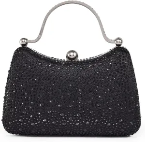 ARIA Double Metal Handles Dazzling Evening Bag