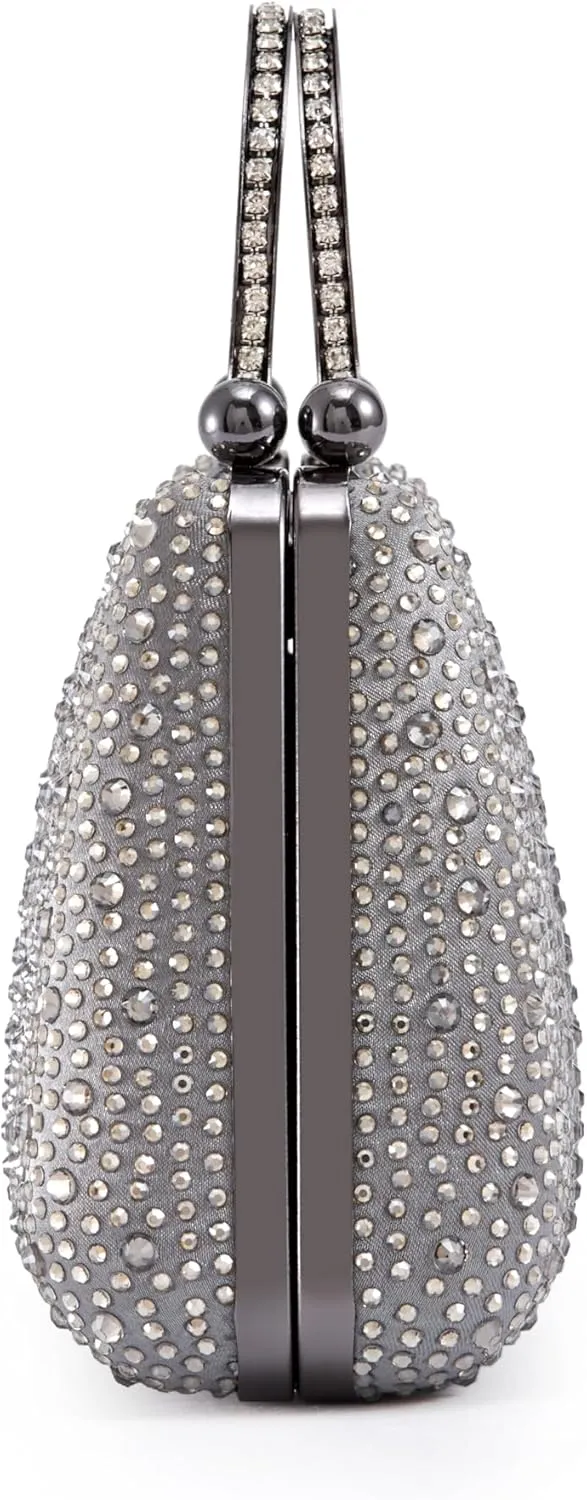 ARIA Double Metal Handles Dazzling Evening Bag