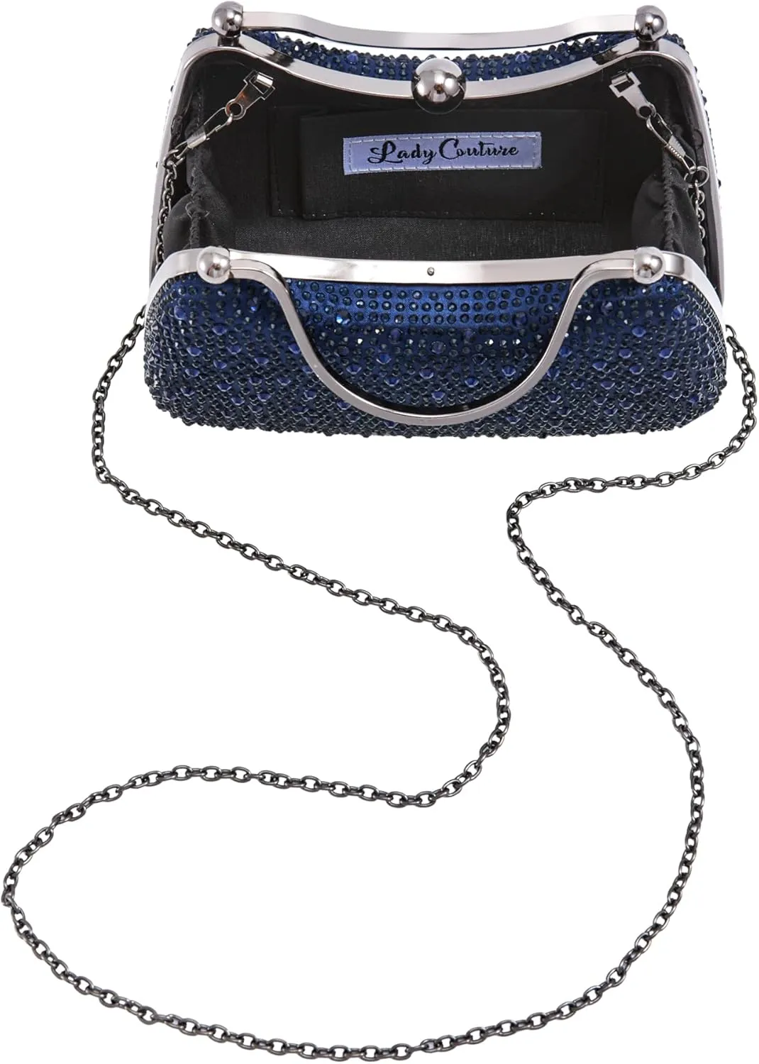 ARIA Double Metal Handles Dazzling Evening Bag