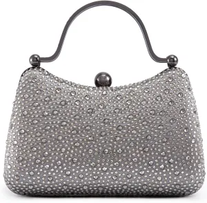 ARIA Double Metal Handles Dazzling Evening Bag